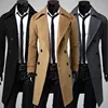 Double-Buttoned Long-Sleeve Woolen Jacket For Men Casual Autumn/Winter Fashion Outerwear Plus Size Smooths Your Silhouette