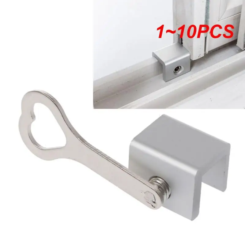 1~10PCS Sliding Door Window Locks Padlock Stop Aluminum Alloy Door Lock Frame Security Lock with Keys Safety Key Lock