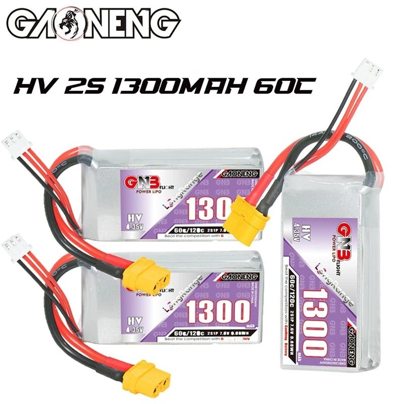 

Аккумулятор GNB 2s 7,6 в 1300 мАч 60c/120c Lipo для радиоуправляемого вертолета квадрокоптера FPV гоночного дрона запасные части HV 7,6 В батарея для дрона