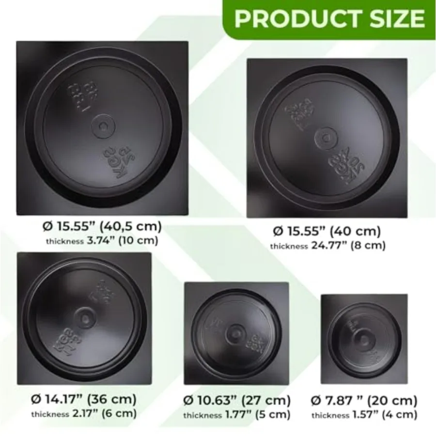 DIY Concrete Weight Mold Set - 5 pcs ABS Plastic 2mm Thick - Dumbbell & Barbell Weight Plates