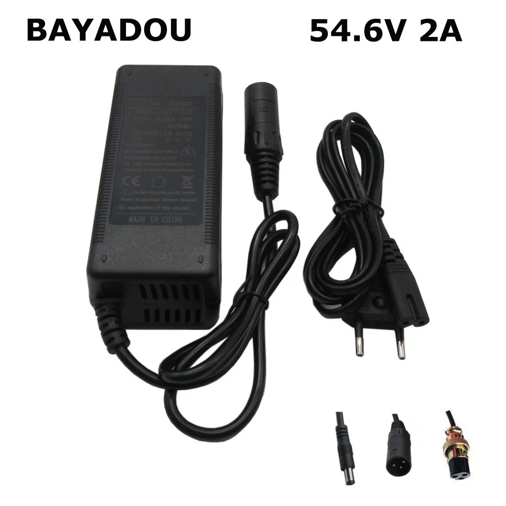 

48V 54.6V 2A Lithium E-Bike Bicycle Charger For 48 Volt 13S Li ion Ebike Scooter Battery Adapter 48V2A XLR 3Pin XT60 Connector