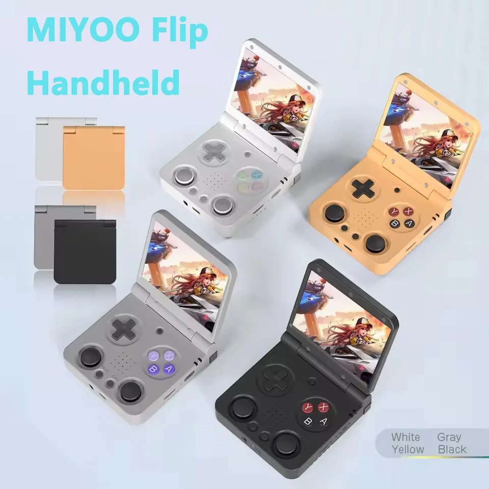 MIYOO Flip V2 Handheld Game Console 3.5''IPS Screen Retro