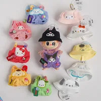 Vêtements de poupée en peluche mignons, tenue Sanrio Hello Kitty, pantalon à bretelles, vêtements de Style mignon pour poupée Labubu, accessoires cadeau 5