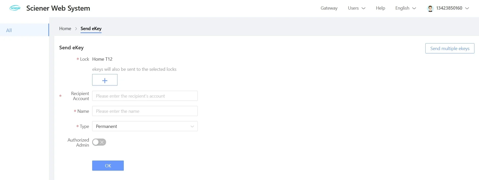 Sciener web interface screenshot 4