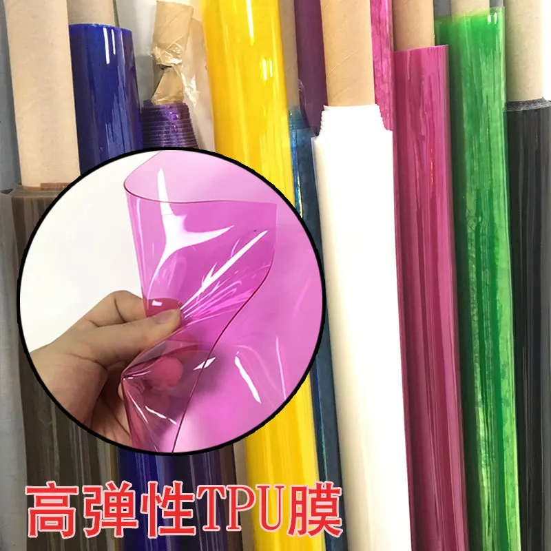 0.8mm Thickness Colored Transparent TPU Elastic TPU Film for handbag/shoe material