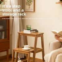Household foldable ladder stool telescopic wooden mini 3-step ladder multi-functional steady стул стремянка kitchen furniture 6