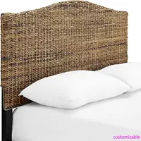 Serena Handwoven Natural Fiber Rattan Bed Headboard, Banana Leaf, Queen