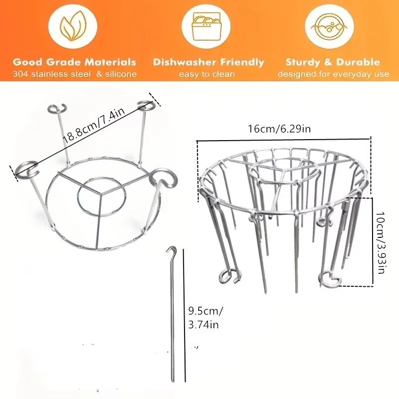 23 Skewers Stainless Steel Vertical Grill Rack Skewer Holder Air Fryer Accessory Suitable for 3.2QT-5.5QT Air Fryers Kitchen