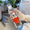 Cartoon Anime Snoopy Cute Time Scale Plastic Water Cup Transparent Portable Large Capacity Juice Milk Portable Drinking Cup New 4