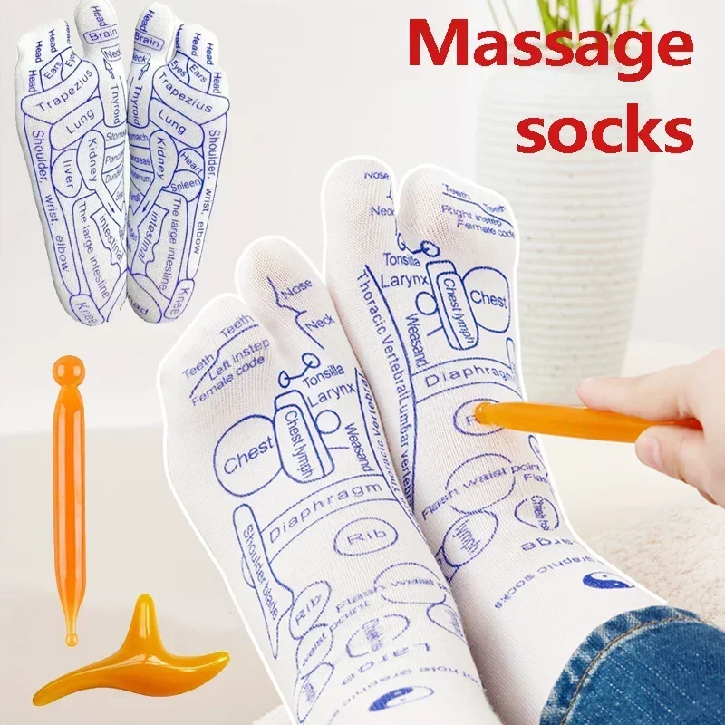 Massage Relieve Tired Feet Socks Acupressure Foot Massager Reflexology Socks Foot Acupoint Massage Tool Physiotherapy Foot Care 4