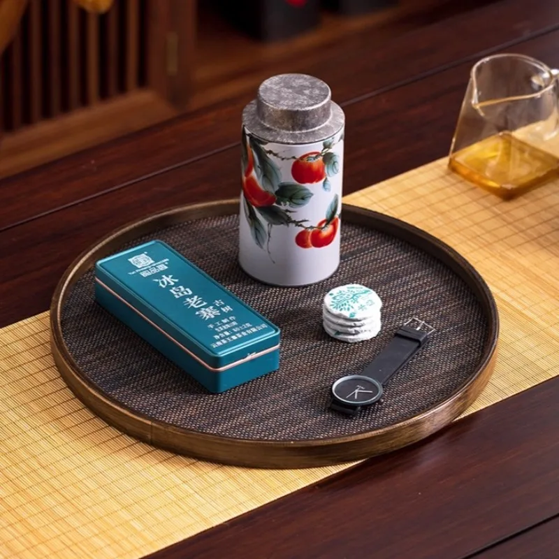 Elegant Bamboo and Rattan Tea & Serving Tray