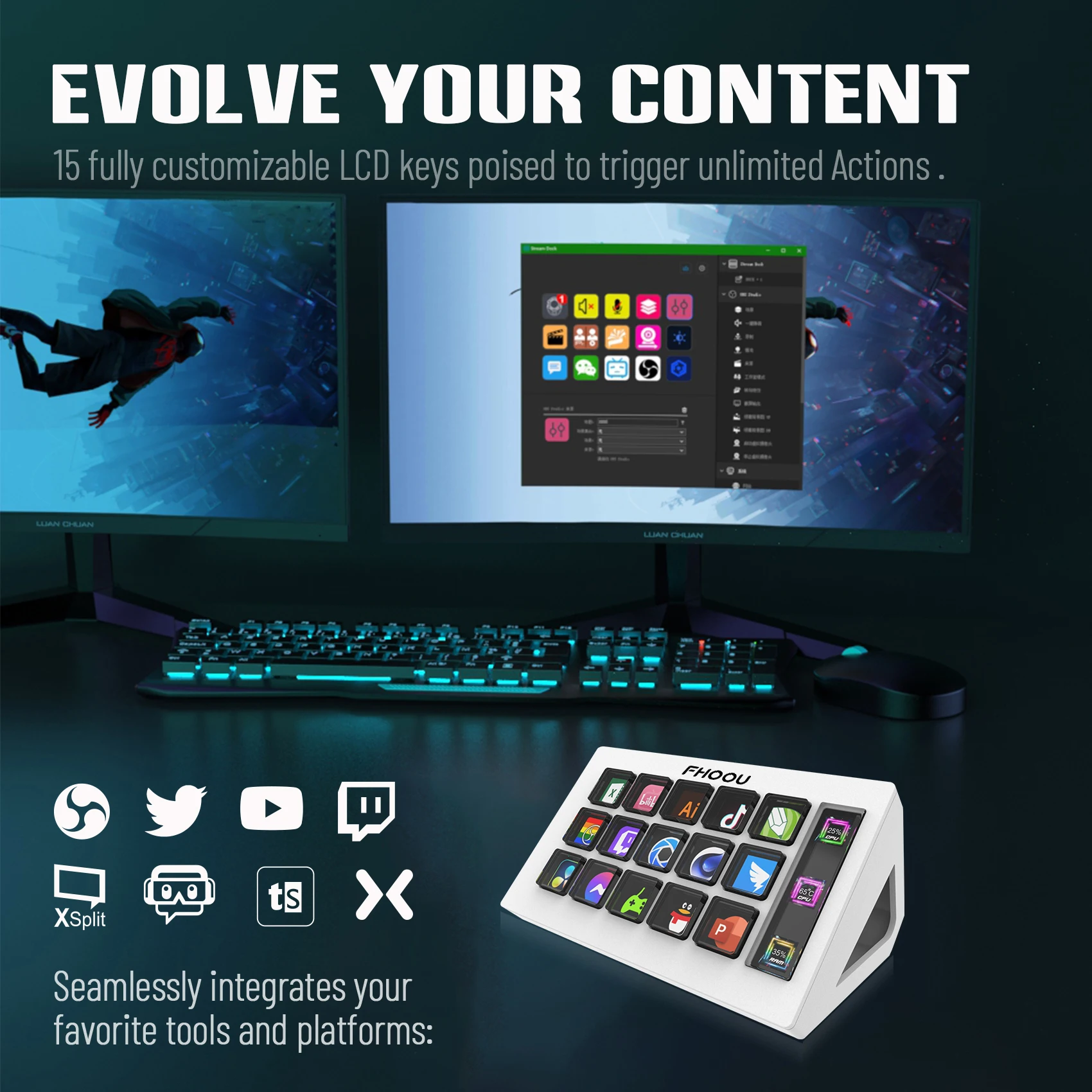 StreamDeck Mini Visual Keyboard 15Keys Stream Deck LCD Button Live Content Creation Controller Custom Button For Win/MacOS Gifts 4 StreamDeck Mini Visual Keyboard 15Keys Stream Deck LCD Button Live Content Creation Controller Custom Button For Win/MacOS Gifts - Image 4
