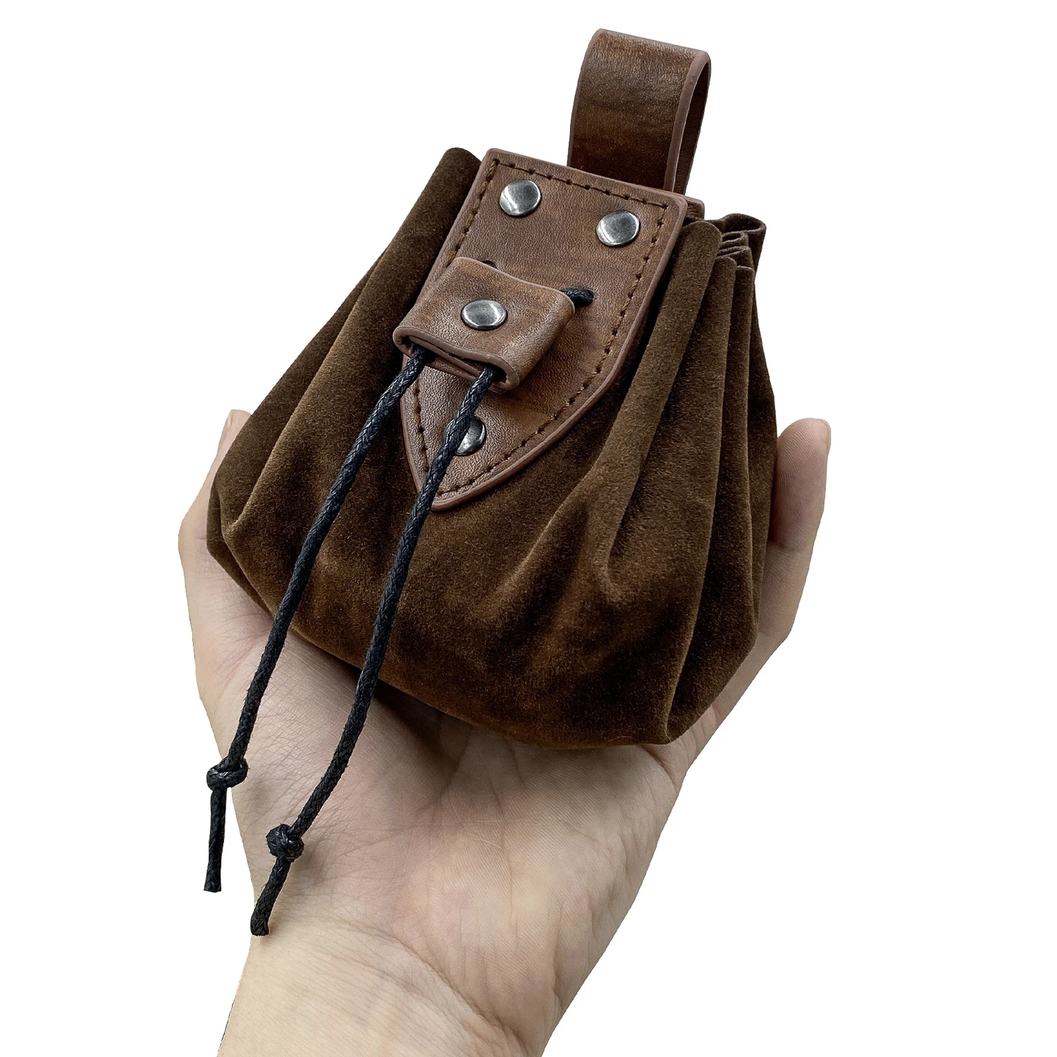 Medieval Faux Leather Drawstring Pouch Retro Nordic Portable Coin Purse Vintage Belt Pouch Dice Bag LARP Ren Faire Accessori coin purse,coin wallet,change bag