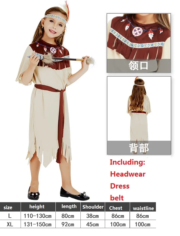 Adult Children's Halloween Cosplay Costumes Grey White Indian Clothing Indigenous Costumes Masquerade Dance Performance