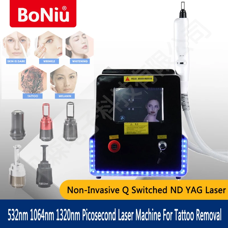 

Latest Non-Invasive Q Switched ND YAG Laser Picosecond Tattoo Removal Machine 532 &1064 &1320nm Carbon Skin Whitening