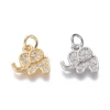 Pandahall 20pcs Mixed Color Elephant Brass Micro Pave CZ Cubic Zirconia Pendants Charms With Jump Rings For Jewelry Making Gift 1