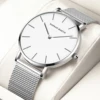 Hannah Martin Mens Business Quartz Watch Japanese Original Movement Stainless Steel Casual Ultra Thin Fashion Silver Black Watch 1