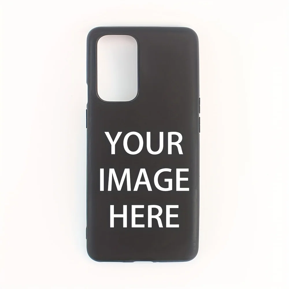 Customizable Black Silicone Shockproof Phone Case - DIY Photo Personalization Option