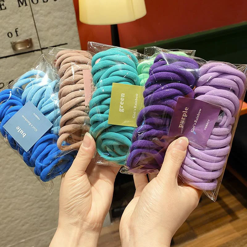 

50Pcs/Set Girls Colorful Nylon Elastic Hair Bands Women Rubber Bands Headband Scrunchie Kids Ponytail Holder Hair Accessories