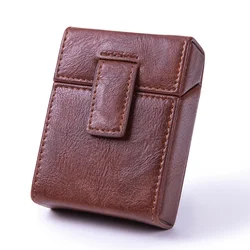 Elegant PU Leather Cigarette & Lighter Case with 20 Stick Capacity (Army green)