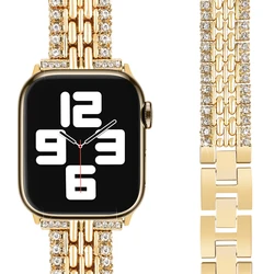 Elegant Bling Metal Wristband Strap - 42mm44mm45mm49mm (Gold)