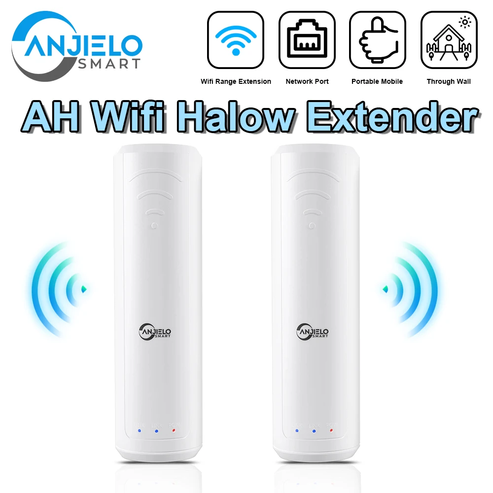 Anjielosmart Ah Wifi Halow Extender Per Casa Appartamento Ufficio Outdoor Farm Amplificatore A Lunga Distanza Wi-Fi Portatile Mobile