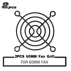 Premium Metal Mesh Fan Grills - Protective Finger Guards for Computer Cases (2-Pack) (2PCS 60MM)