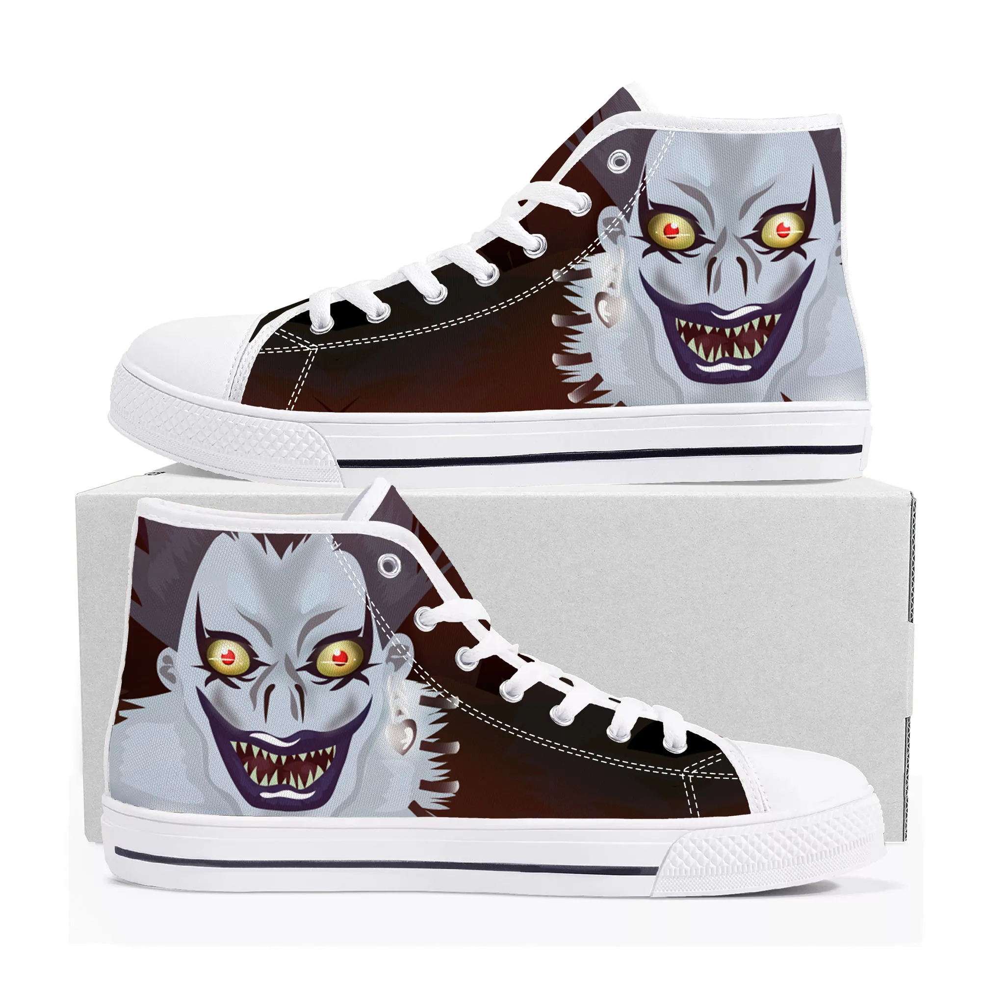 

Hot Demon Ryuk Horror Halloween Death Note High Top Sneakers Mens Womens Teenager Canvas Sneaker Casual Couple Shoes Custom Shoe