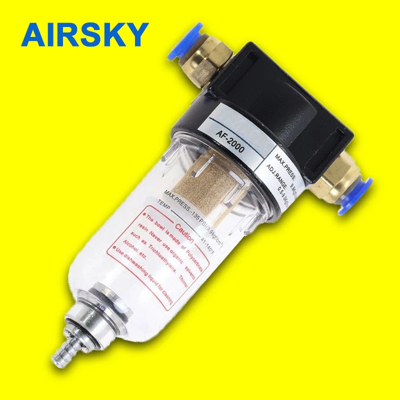 AF2000 1/4 Air Filter Pneumatic Preparation Unit Source Processor Oil And Water Separator Copper Element Automatic Drain |