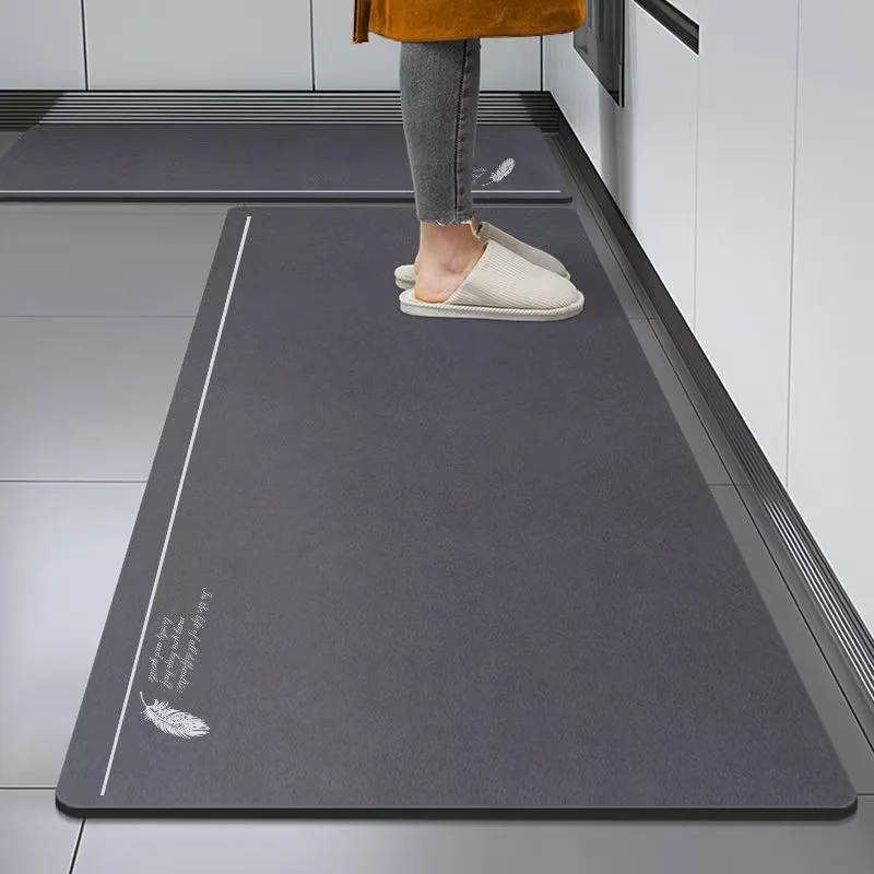 Simple Crystal Pile Kitchen Carpet Non Slip Carpet Kitchen Mat Crystal Pile Rug Entryway Bathroom Doorway Non-Slip Oil Resistant Absorbent Carpet