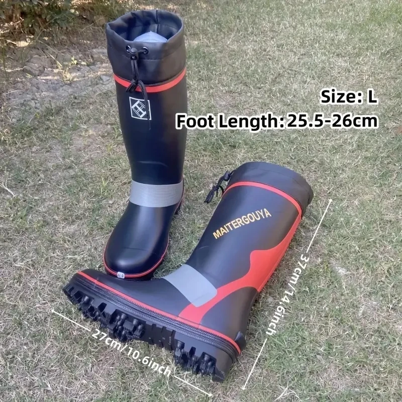 Bottes de pêche imperméables Secure-Fit hommes antidérapantes avec crampons acier - Bottes de pluie style pêche