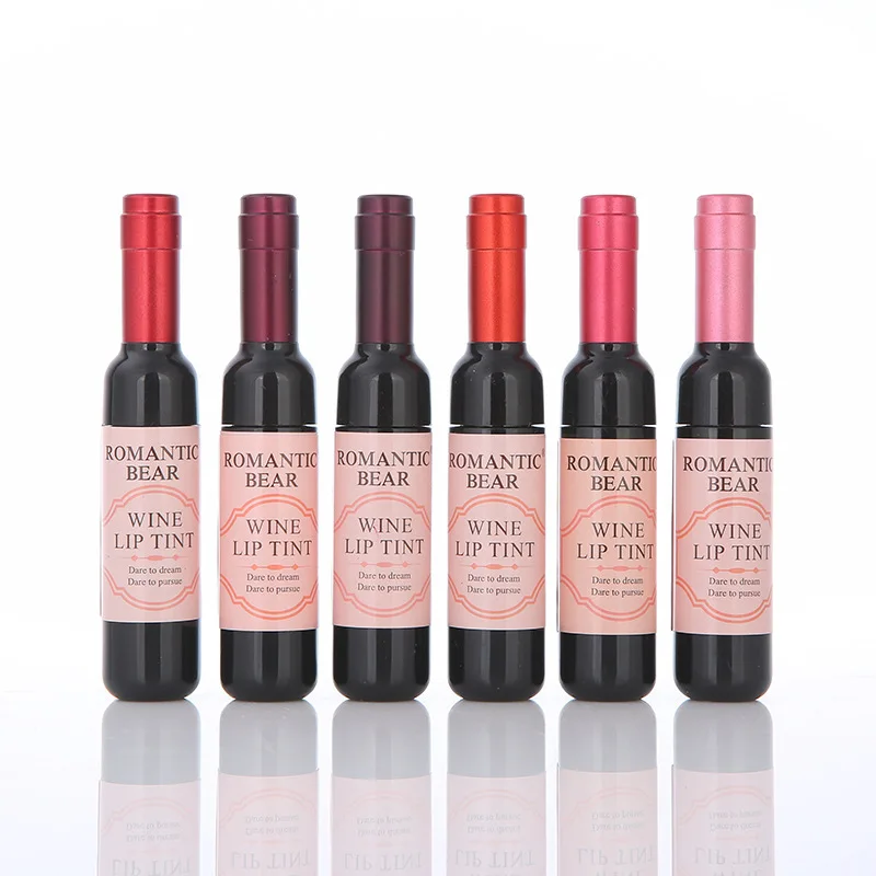24Pcs Wine Lip Tint 6 colors Waterproof Wine Lip Stain Long Lasting Matte Liquid Wine Bottle Lipstick Lip Gloss for Women Makeup 3