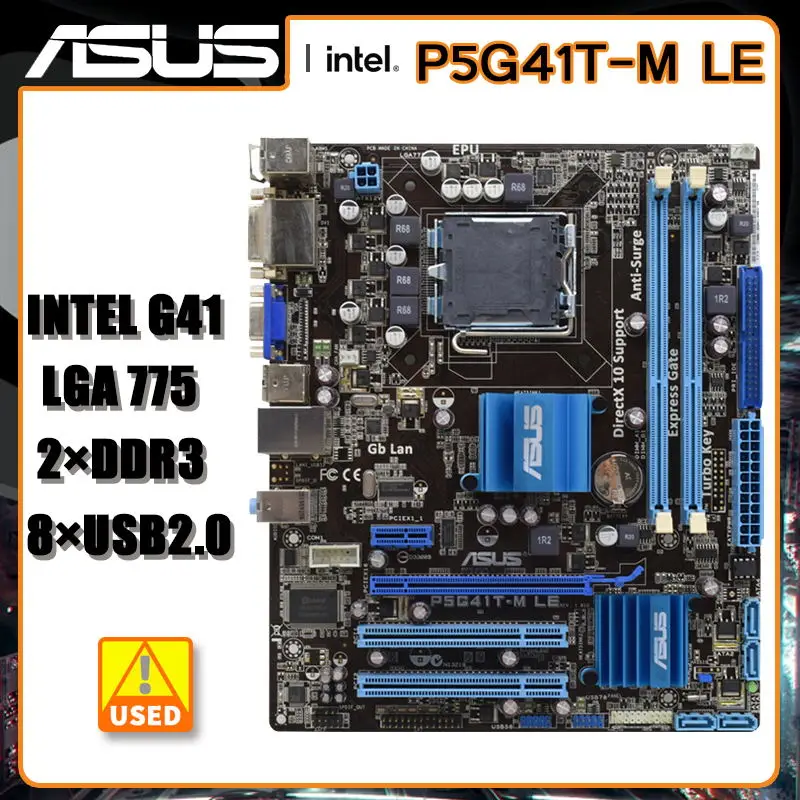 Motherboards LGA 775 ASUS P5G41T-M LE 775 Motherboard DDR3 8GB.