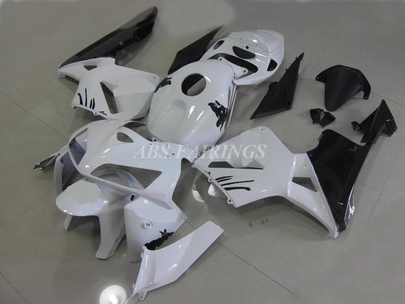 

4Gifts New ABS Plastic Shell Motorcycle Fairing kit Fit For HONDA CBR600RR F5 2005 2006 05 06 Custom White Black
