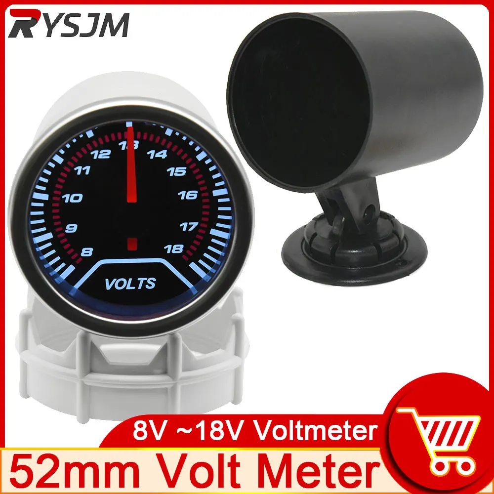 HD12vVoltmeterforCarsAutoVoltsGauge818V52mmUniversalVolt