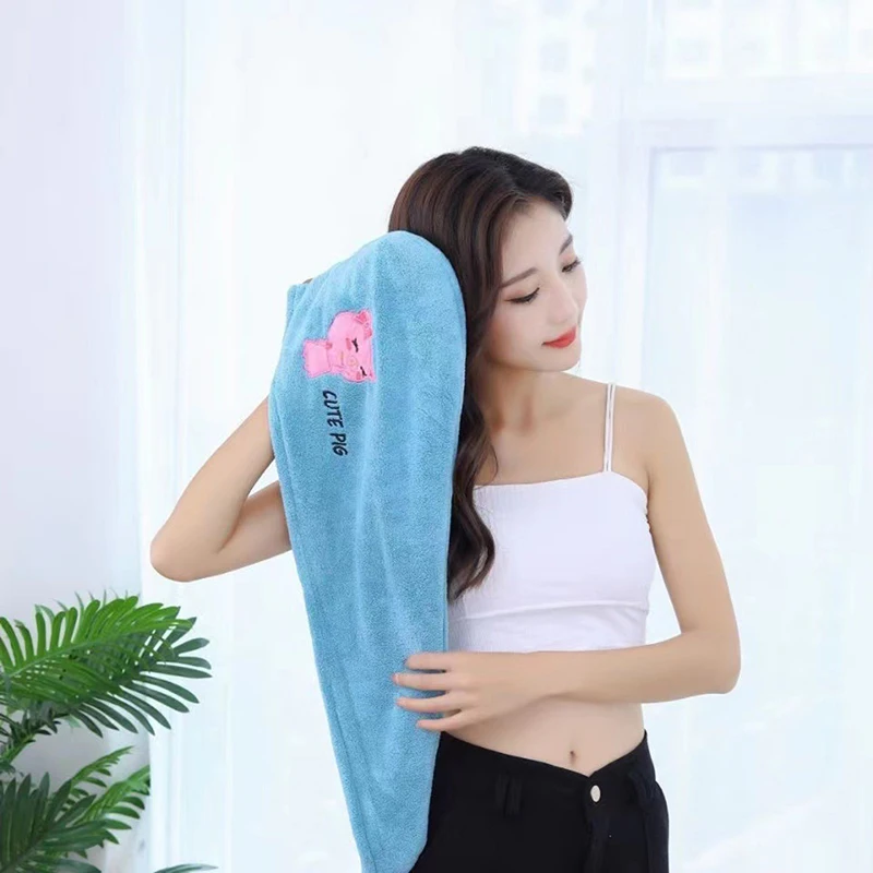 Description Picture 6 of itemWomen Soft Microfiber Towels Shower Cap Towel Bath Hats for Women Dry Hair Cap Quick Drying Soft for Lady Turban Head Girl Towel