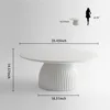 Modern Round Coffee Table, 35.4 inch White Drum Design, Contemporary Minimalist Living Room Table 2