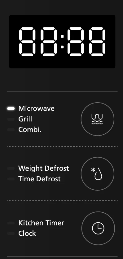 24 Inch 60cm Built-in Microwave with 0.7 cu.ft. 20L Capacity, Touch control, Black Microwave Oven 2