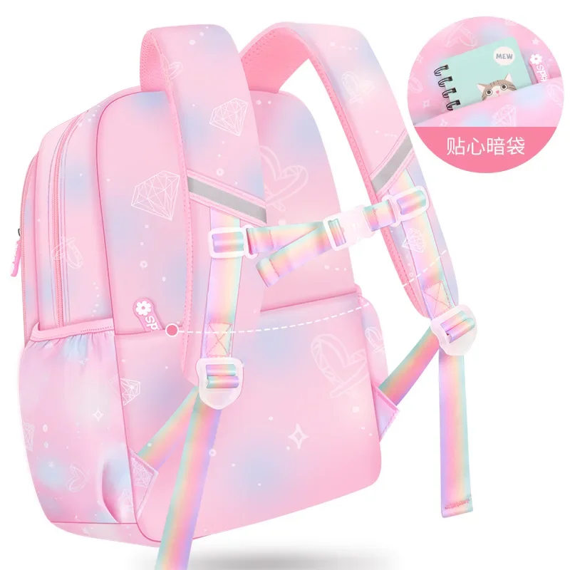 Ultra-lightweight Large-capacity Anti-splashing Refrigerator Door Opening Schoolbag Primary School Female Large-capacity 3