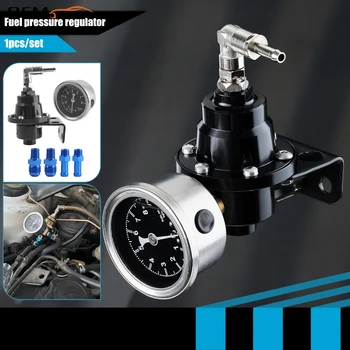 Regolatore di Pressione Carburante Universale per Auto con Manometro, Valvola di Regolazione Pressione per Accessori Motore Auto