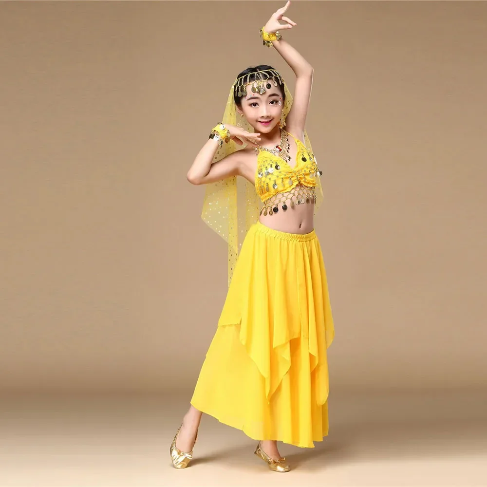 

Детский Восточный танцевальный костюм для девочек, индийский танцевальный костюм для взрослых и детей