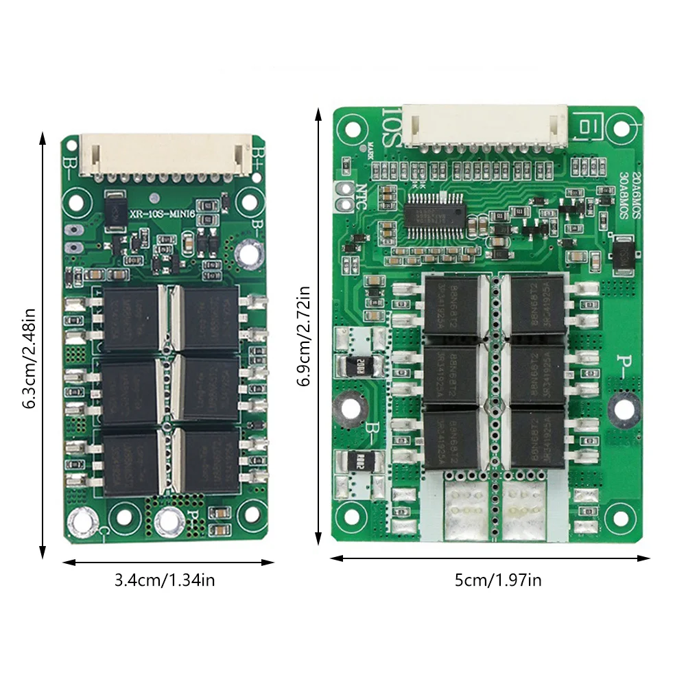 Scheda di Protezione Della Batteria 10S 36V 30A PCB per Agli Litio 18650 Scheda di Protezione Della Batteria 10S 36V 30A PCB per Agli Litio 18650