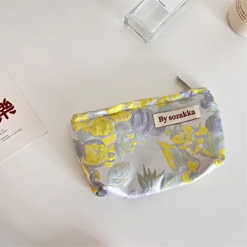 Französisch Geprägte Blumen Reise Kosmetische Lagerung Tasche Brieftasche Nette Frauen Make-Up Kits Handtaschen Telefon Bleistift Fall Organizer Tasche – Detail 18