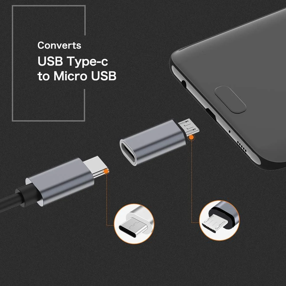 4개입 USB C 암-마이크로 USB 수 어댑터, 마이크로 USB-USB C 어댑터, 넥서스, LG, Xbox, 삼성 갤럭시 기기 호환