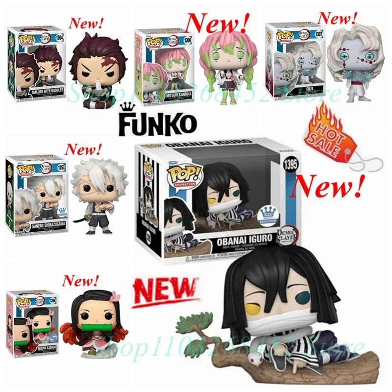 thumbnail image 2 of 2024 Funko POP Demon Slayer Tanjiro 1304 Kanroji 1306 Rui 1307 Sanemi 1253 Nezuko 1254 Obanai 1395 modelo de figuras de acción juguete para regalo, 2 of 5