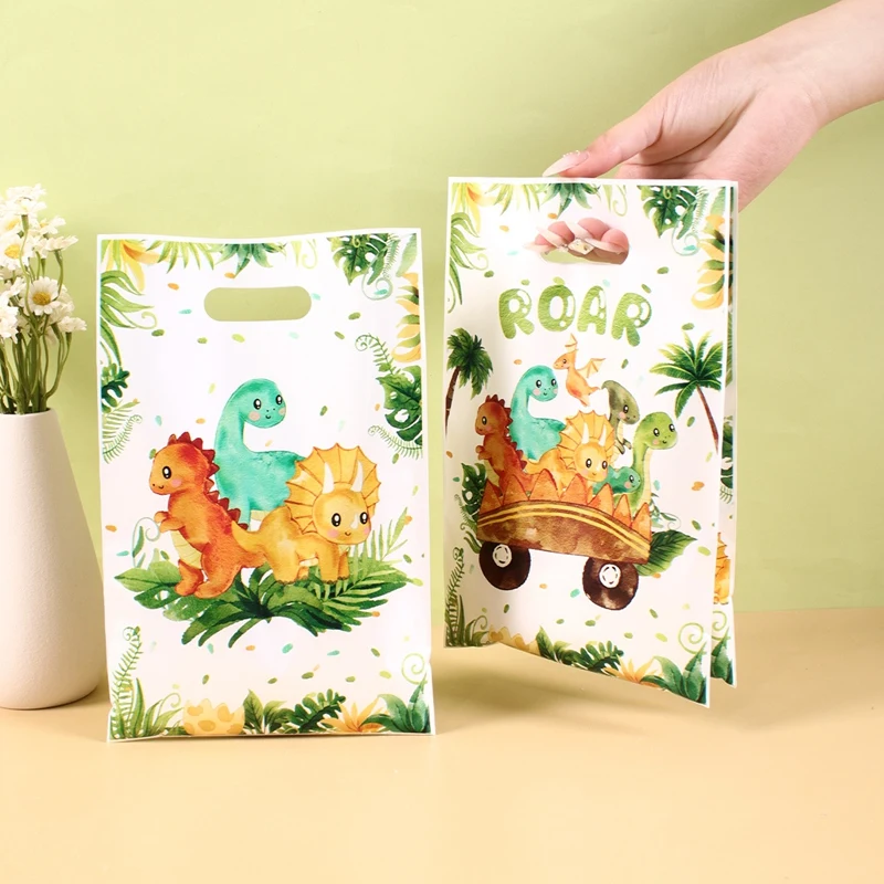 10/20/50 stücke Dinosaurier Kunststoff Geschenk Tasche Candy Tasche Dinosaurier Geburtstag Party Baby Dusche Decor Kinder Geburtstag Party gefälligkeiten Liefert