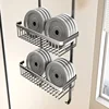 No Hole Shower Room Hanging Basket Door After The Multi-layer Shelf In The Bathroom Hanger Glass Door Partition Shampoo Holder 4