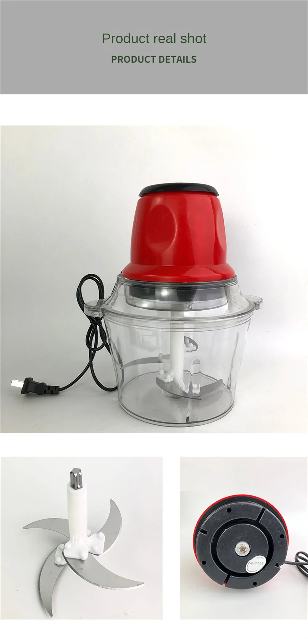 Meat Grinder 2l Powerful Electric Minced Meat Minced Garlic Vegetable Food Processor Meat Slicer Machine For Kitchen Crusher