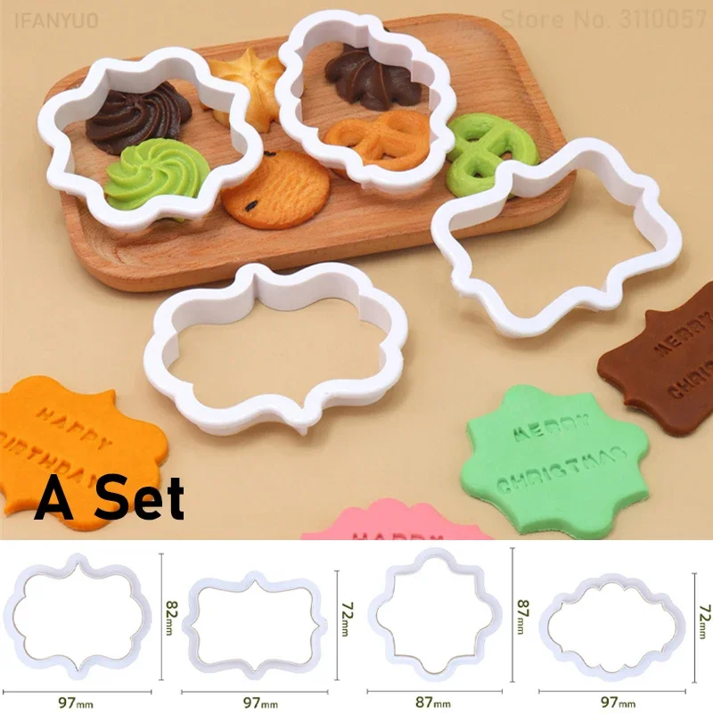 Plaque Frame Cookie Cutter Set, Stainless Steel, 4 Piece Plaque Frame Cookie Cutter Set, Stainless Steel, 4 Piece