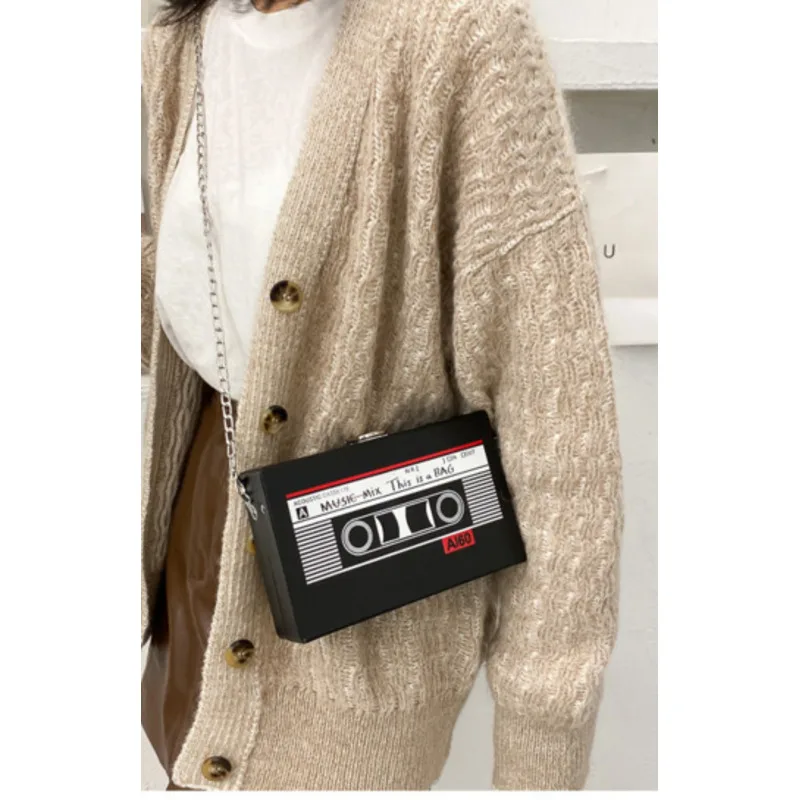 Trendy One Shoulder Bag Radio Box Chain Crossbody Handbags For Women Casual High-Quality Versatile Luxury Female Messenger Y2k